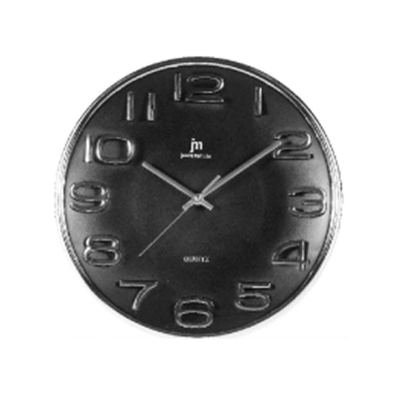Ρολόι Τοίχου JM 00810 πλαστικό αθόρυβο μαύρο