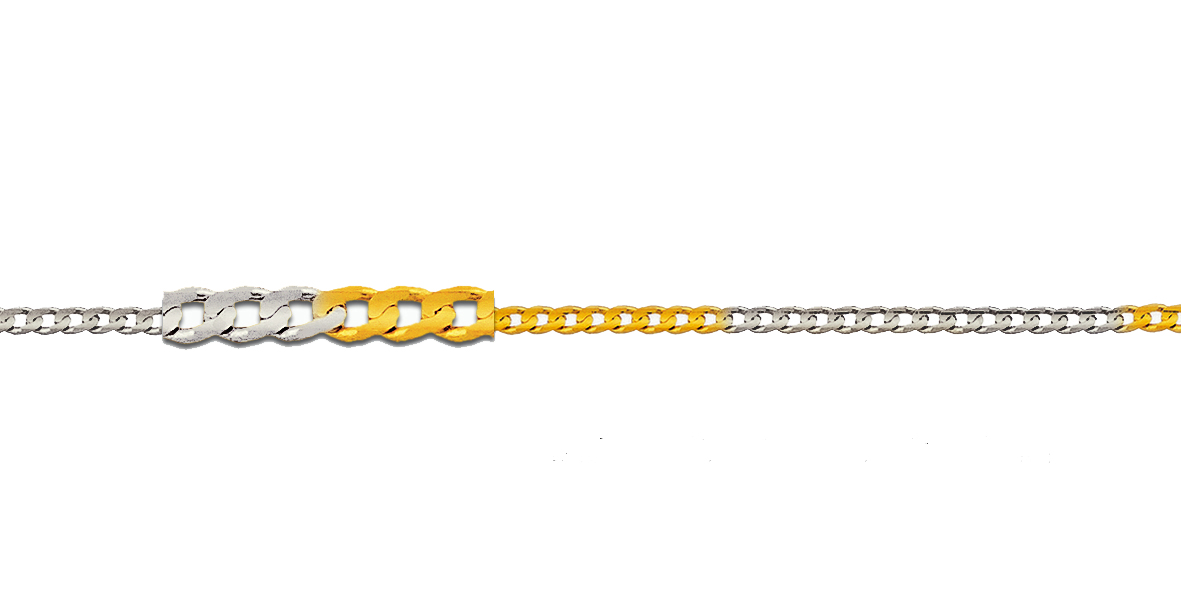 Αλυσίδα λαιμού απο κίτρινο και λευκό χρυσό Κ14 σε μήκος 50cm