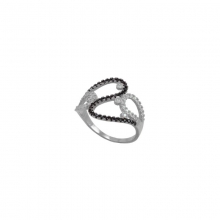 Λευκόχρυσο Κ14 πολύπετρο δαχτυλίδι