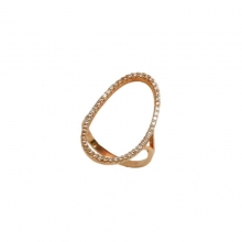 Ροζ χρυσό οβάλ Κ14 πολύπετρο δαχτυλίδι