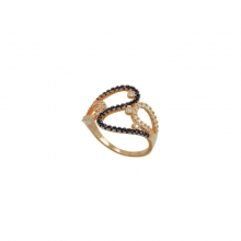 Ροζ χρυσό Κ14 πολύπετρο δαχτυλίδι