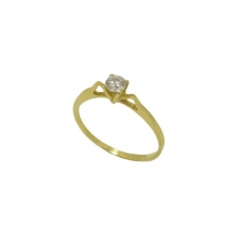 Γυναικείο μονόπετρο δαχτυλίδι σε κίτρινο χρυσό Κ14 με ζιργκόν