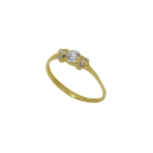 Γυναικείο μονόπετρο δαχτυλίδι σε κίτρινο χρυσό Κ14 με ζιργκόν