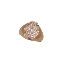 Ροζ χρυσό δαχτυλίδι Κ14 chevalier