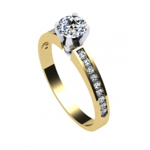 Γυναικείο μονόπετρο δαχτυλίδι σε λευκό χρυσό Κ18 με μπριγιάν