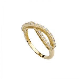 Γυναικείο δαχτυλίδι άπειρο  χρυσό Κ14 με ζιργκόν