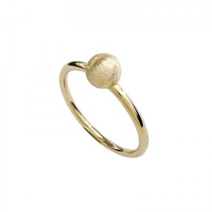 Γυναικείο δαχτυλίδι χρυσό Κ14  μπίλια σαγρέ