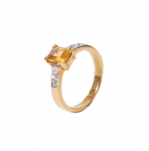 Γυναικείο δαχτυλίδι σε κίτρινο χρυσό Κ14 με ζιργκόν