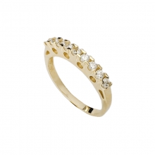 Γυναικείο δαχτυλίδι  σε κίτρινο χρυσό Κ14 σειρέ με λευκές πέτρες ζιργόν