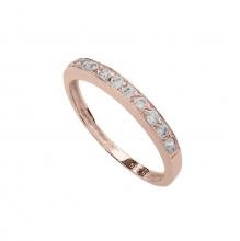 Γυναικείο δαχτυλίδι  σε ρόζ χρυσό Κ14  σειρέ με λευκά ζιργκόν