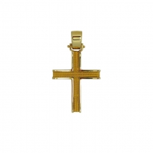 Βαπτιστικός Σταυρός σε κίτρινο χρυσό Κ14 χειροποίητος συρμάτινος