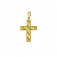 Βαπτιστικός Σταυρός ανδρικός σε κίτρινο χρυσό Κ14