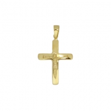 Σταυρός ανδρικός σε κίτρινο χρυσό Κ14 με εσταυρωμένο